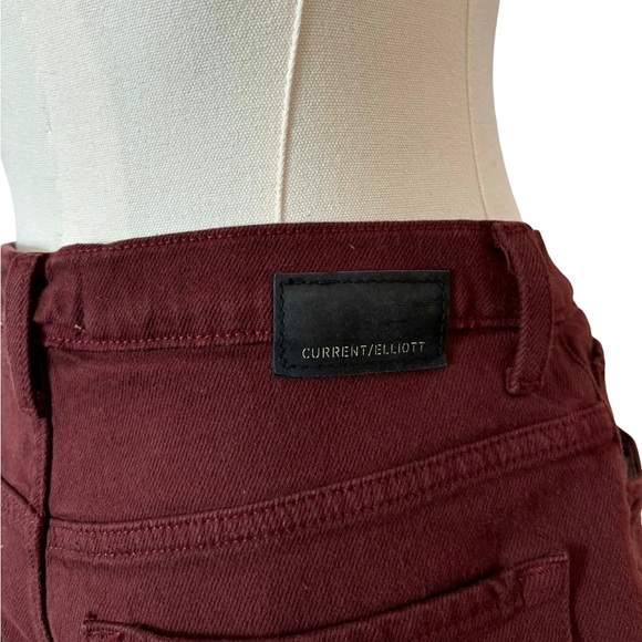 Current/Elliott Dark Red Flare Jeans - Picture 5 of 7